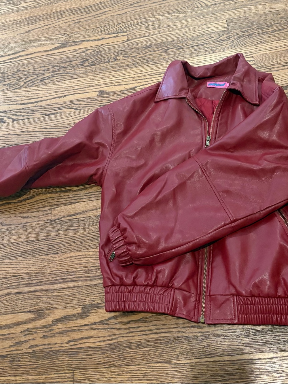 Women’s Burgundy Faux Leather Jacket